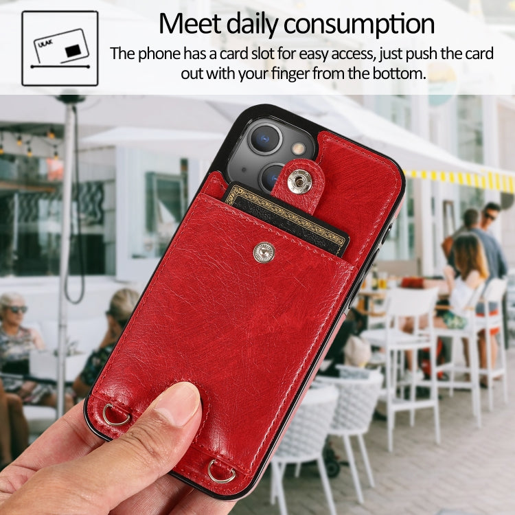 For iPhone 13 Pro Max Shockproof PU Leather + TPU Protective Case with Card Slot & Lanyard