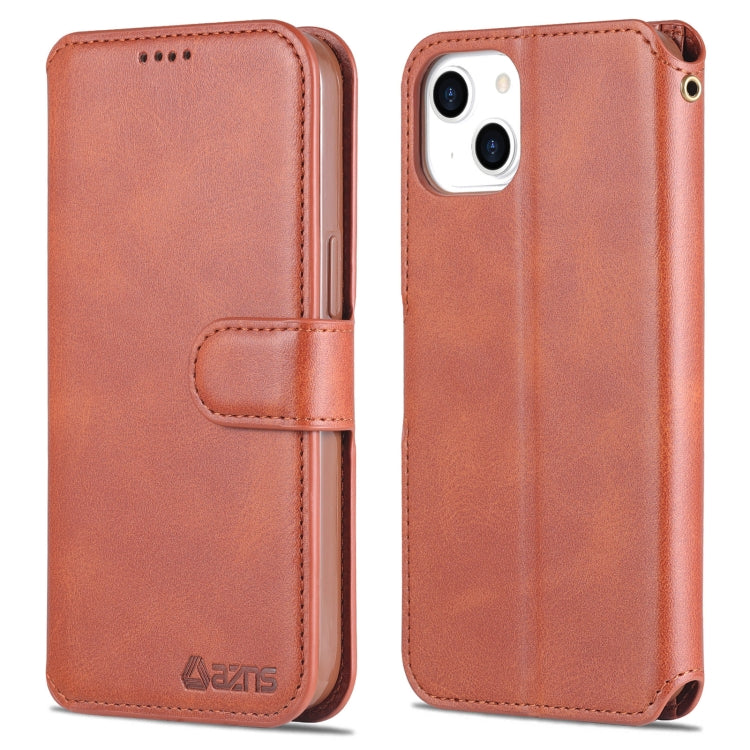 For iPhone 13 AZNS Calf Texture Horizontal Flip Leather Case with Holder & Card Slots & Wallet & Photo Frame