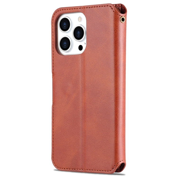 For iPhone 13 Pro AZNS Calf Texture Horizontal Flip Leather Case with Holder & Card Slots & Wallet & Photo Frame
