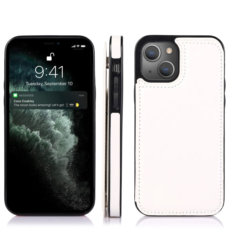 For iPhone 13 Pro Max Double Buckle Shockproof PU Protective Case with Card Slots & Holder