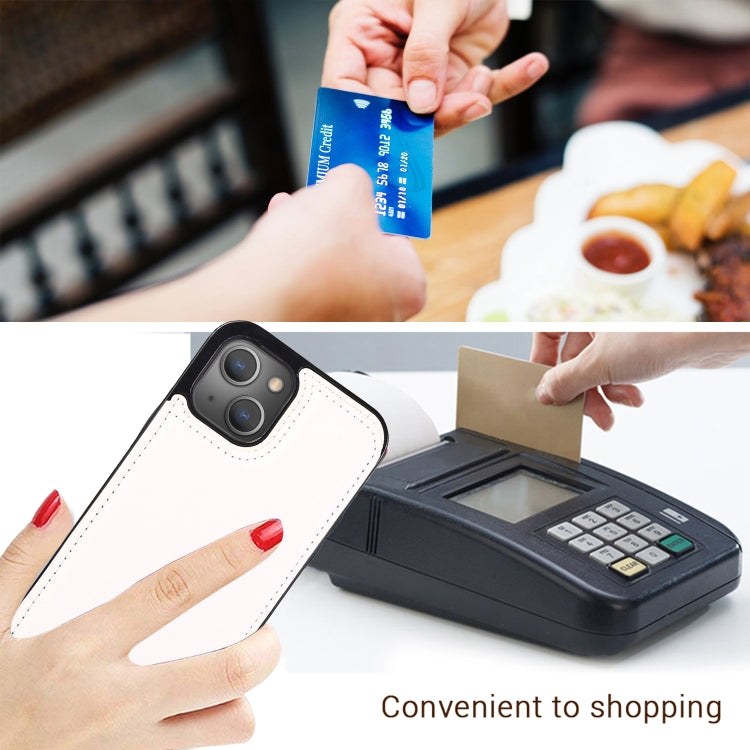 For iPhone 13 Pro Max Double Buckle Shockproof PU Protective Case with Card Slots & Holder