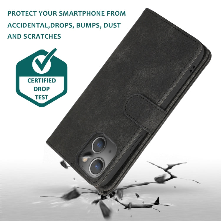 For iPhone 13 mini Skin-feel Crazy Horse Texture Zipper Wallet Bag Horizontal Flip Leather Case with Holder & Card Slots & Wallet & Lanyard