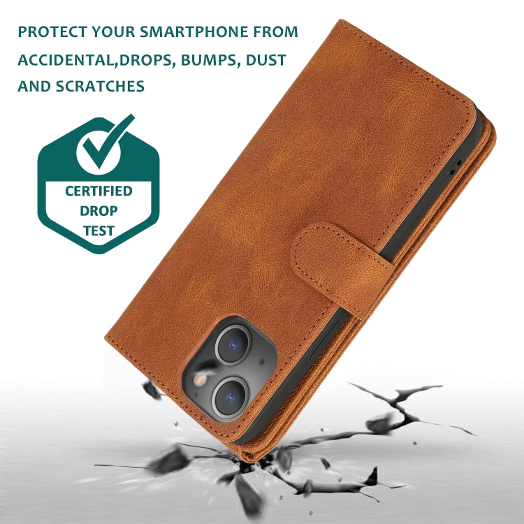 For iPhone 13 mini Skin-feel Crazy Horse Texture Zipper Wallet Bag Horizontal Flip Leather Case with Holder & Card Slots & Wallet & Lanyard