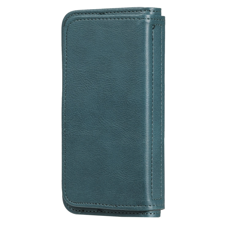 For iPhone 13 mini Multifunctional Magnetic Copper Buckle Horizontal Flip Solid Color Leather Case with 10 Card Slots & Wallet & Holder & Photo Frame