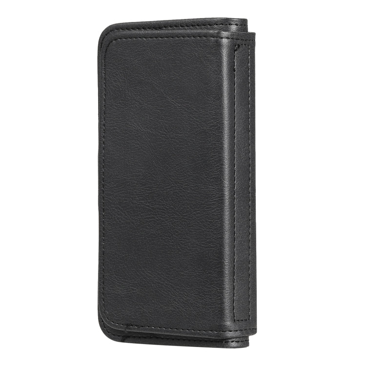 For iPhone 13 mini Multifunctional Magnetic Copper Buckle Horizontal Flip Solid Color Leather Case with 10 Card Slots & Wallet & Holder & Photo Frame