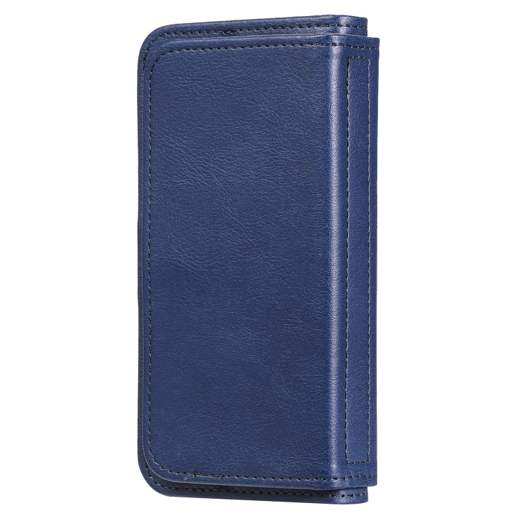 For iPhone 13 mini Multifunctional Magnetic Copper Buckle Horizontal Flip Solid Color Leather Case with 10 Card Slots & Wallet & Holder & Photo Frame