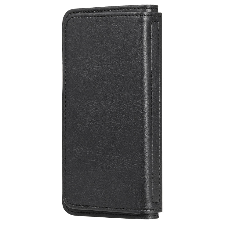 For iPhone 13 Multifunctional Magnetic Copper Buckle Horizontal Flip Solid Color Leather Case with 10 Card Slots & Wallet & Holder & Photo Frame