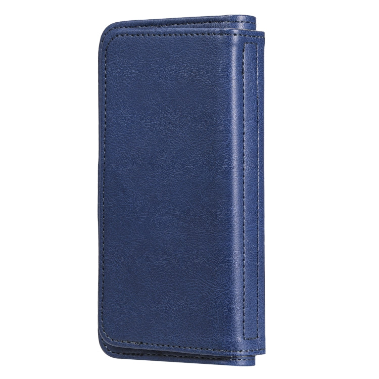 For iPhone 13 Multifunctional Magnetic Copper Buckle Horizontal Flip Solid Color Leather Case with 10 Card Slots & Wallet & Holder & Photo Frame