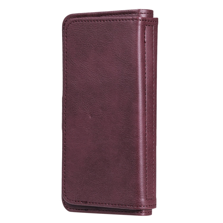 For iPhone 13 Pro Multifunctional Magnetic Copper Buckle Horizontal Flip Solid Color Leather Case with 10 Card Slots & Wallet & Holder & Photo Frame