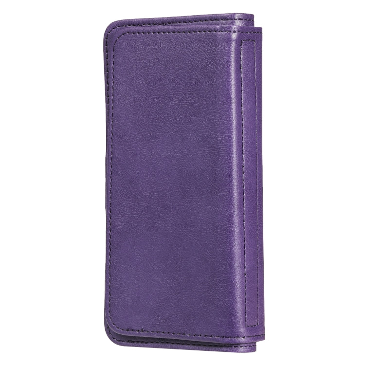 For iPhone 13 Pro Multifunctional Magnetic Copper Buckle Horizontal Flip Solid Color Leather Case with 10 Card Slots & Wallet & Holder & Photo Frame