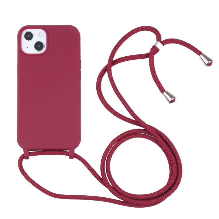 For iPhone 13 mini Candy Colors TPU Protective Case with Lanyard