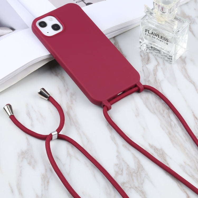 For iPhone 13 mini Candy Colors TPU Protective Case with Lanyard