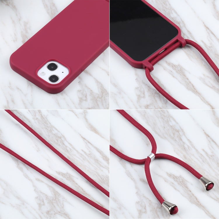For iPhone 13 mini Candy Colors TPU Protective Case with Lanyard