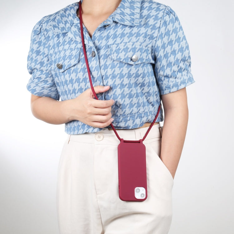 For iPhone 13 mini Candy Colors TPU Protective Case with Lanyard