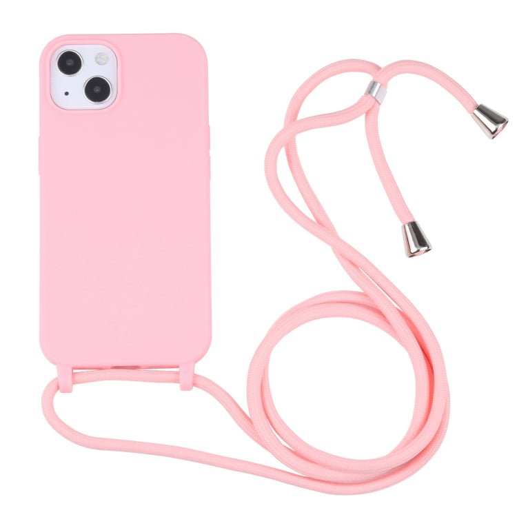 For iPhone 13 mini Candy Colors TPU Protective Case with Lanyard