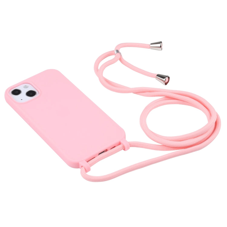 For iPhone 13 mini Candy Colors TPU Protective Case with Lanyard