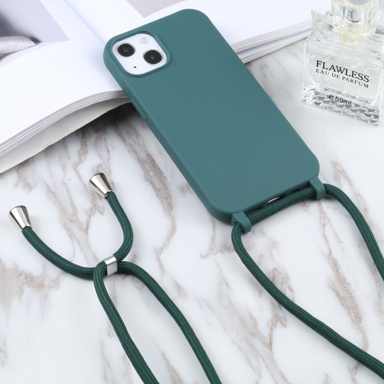 For iPhone 13 mini Candy Colors TPU Protective Case with Lanyard