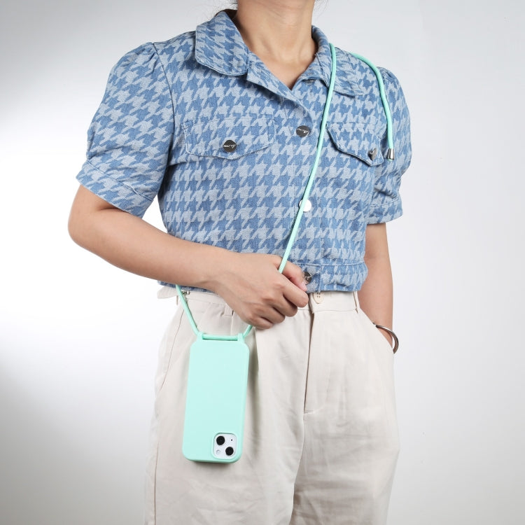 For iPhone 13 mini Candy Colors TPU Protective Case with Lanyard