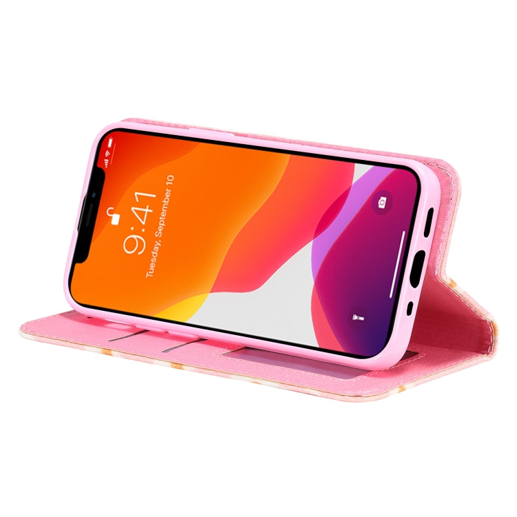 For iPhone 13 Glittering Daisy Magnetic Horizontal Flip Leather Case with Holder & Card Slots & Photo Frame