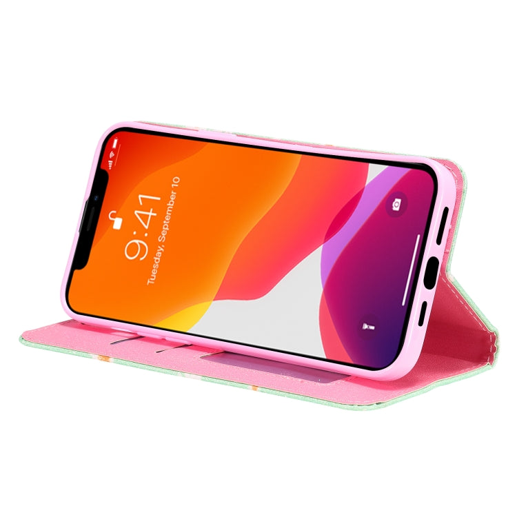 For iPhone 13 Pro Max Glittering Daisy Magnetic Horizontal Flip Leather Case with Holder & Card Slots & Photo Frame
