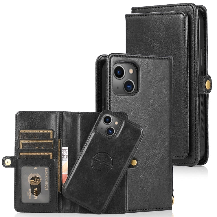 For iPhone 13 mini Strong Magnetic Detachable Horizontal Flip Leather Case with Card Slots & Wallet For  iPhone 13 Mini