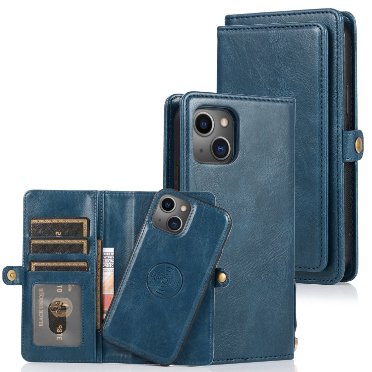 For iPhone 13 mini Strong Magnetic Detachable Horizontal Flip Leather Case with Card Slots & Wallet For  iPhone 13 Mini
