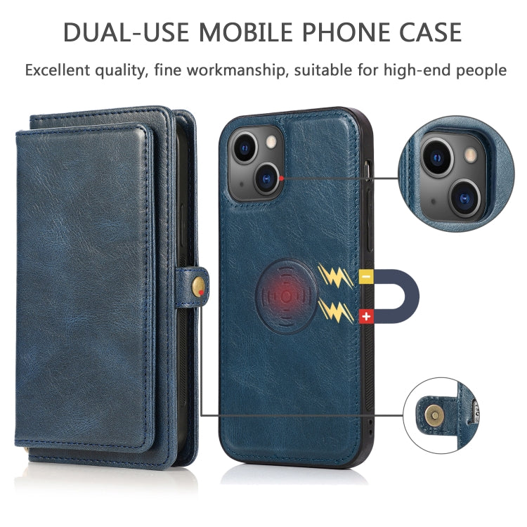 For iPhone 13 mini Strong Magnetic Detachable Horizontal Flip Leather Case with Card Slots & Wallet For  iPhone 13 Mini