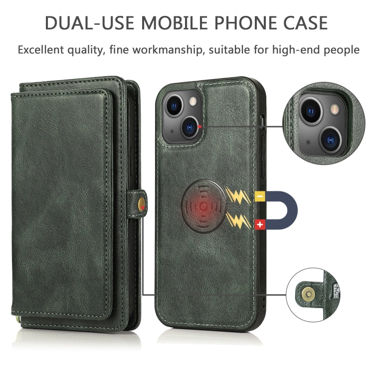 For iPhone 13 mini Strong Magnetic Detachable Horizontal Flip Leather Case with Card Slots & Wallet For  iPhone 13 Mini