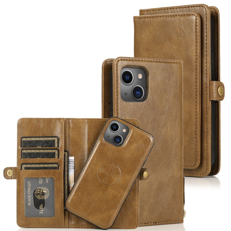For iPhone 13 mini Strong Magnetic Detachable Horizontal Flip Leather Case with Card Slots & Wallet For  iPhone 13 Mini