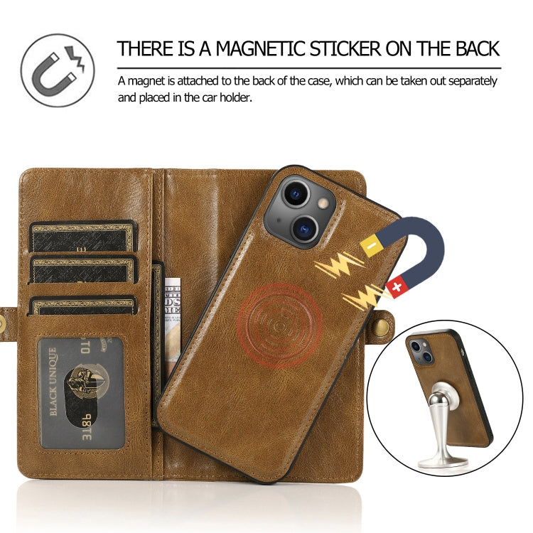 For iPhone 13 mini Strong Magnetic Detachable Horizontal Flip Leather Case with Card Slots & Wallet For  iPhone 13 Mini