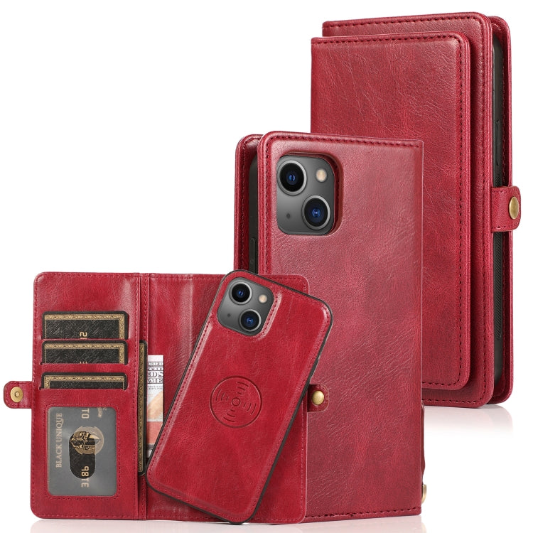 For iPhone 13 mini Strong Magnetic Detachable Horizontal Flip Leather Case with Card Slots & Wallet For  iPhone 13 Mini