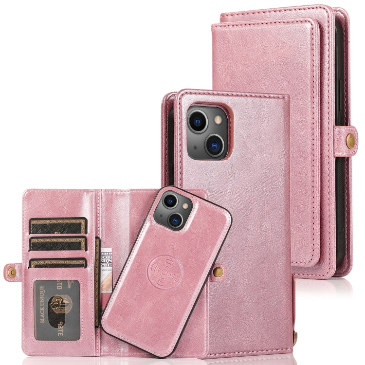 For iPhone 13 mini Strong Magnetic Detachable Horizontal Flip Leather Case with Card Slots & Wallet For  iPhone 13 Mini