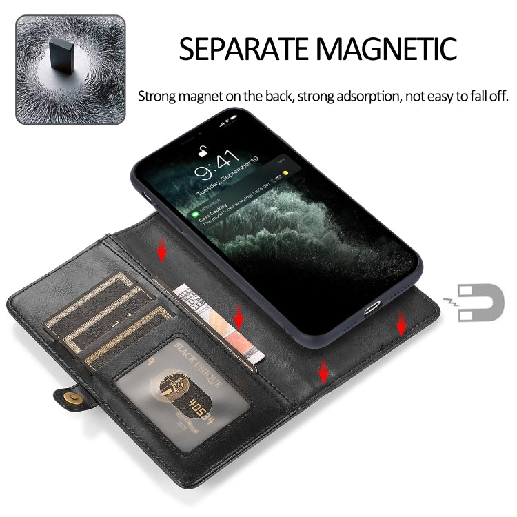 For iPhone 13 Pro Strong Magnetic Detachable Horizontal Flip Leather Case with Card Slots & Wallet