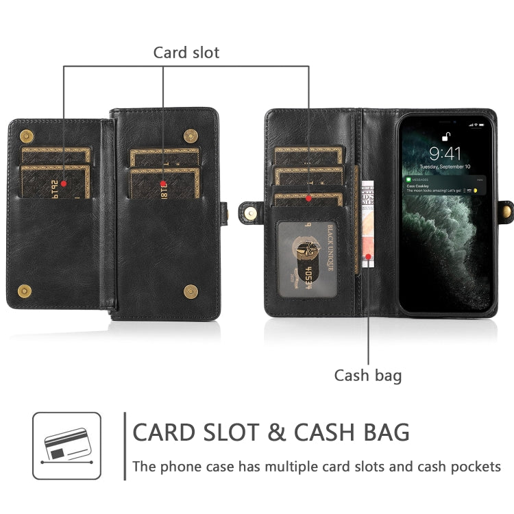 For iPhone 13 Pro Strong Magnetic Detachable Horizontal Flip Leather Case with Card Slots & Wallet