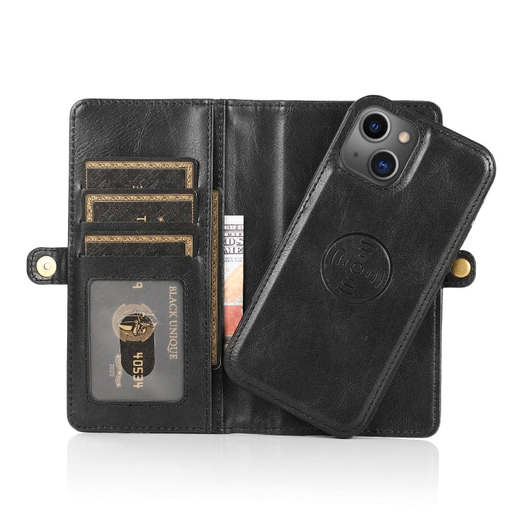 For iPhone 13 Pro Strong Magnetic Detachable Horizontal Flip Leather Case with Card Slots & Wallet