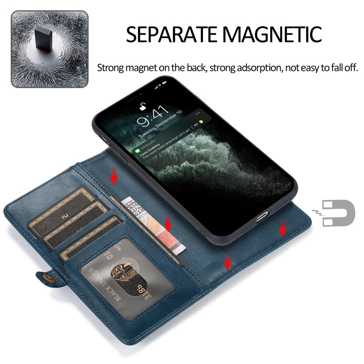 For iPhone 13 Pro Strong Magnetic Detachable Horizontal Flip Leather Case with Card Slots & Wallet