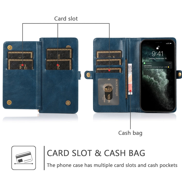 For iPhone 13 Pro Strong Magnetic Detachable Horizontal Flip Leather Case with Card Slots & Wallet