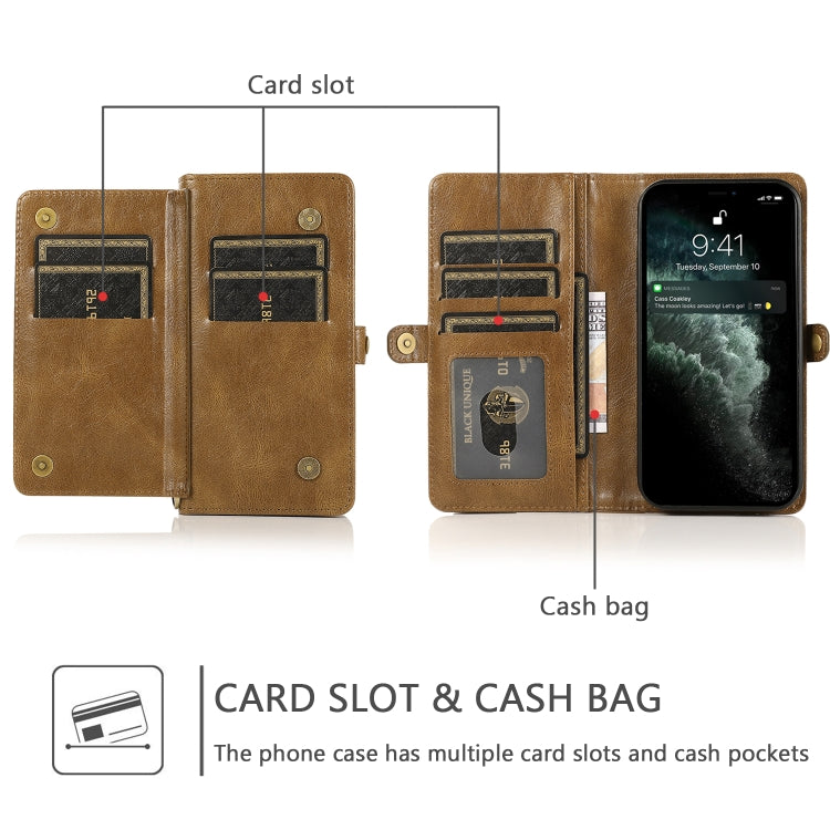 For iPhone 13 Pro Strong Magnetic Detachable Horizontal Flip Leather Case with Card Slots & Wallet