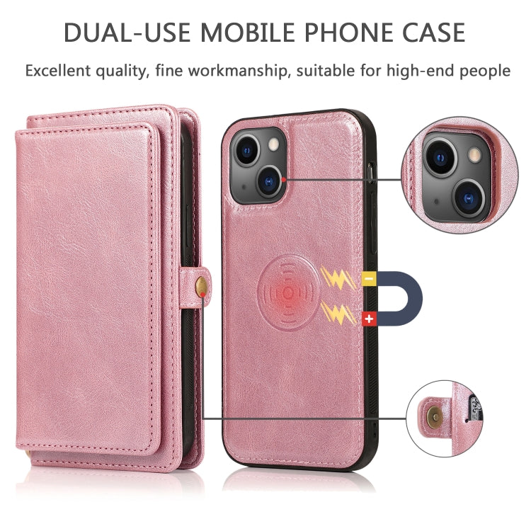 For iPhone 13 Pro Strong Magnetic Detachable Horizontal Flip Leather Case with Card Slots & Wallet