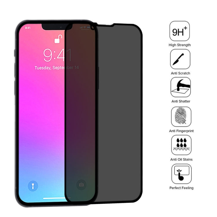 For iPhone 14 Plus / 13 Pro Max Anti-peeping Plasma Oil Coated High Aluminum Wear-resistant Tempered Glass Film