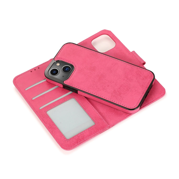 For iPhone 13 Retro 2 in 1 Detachable Horizontal Flip Leather Case with Card Slots & Wallet