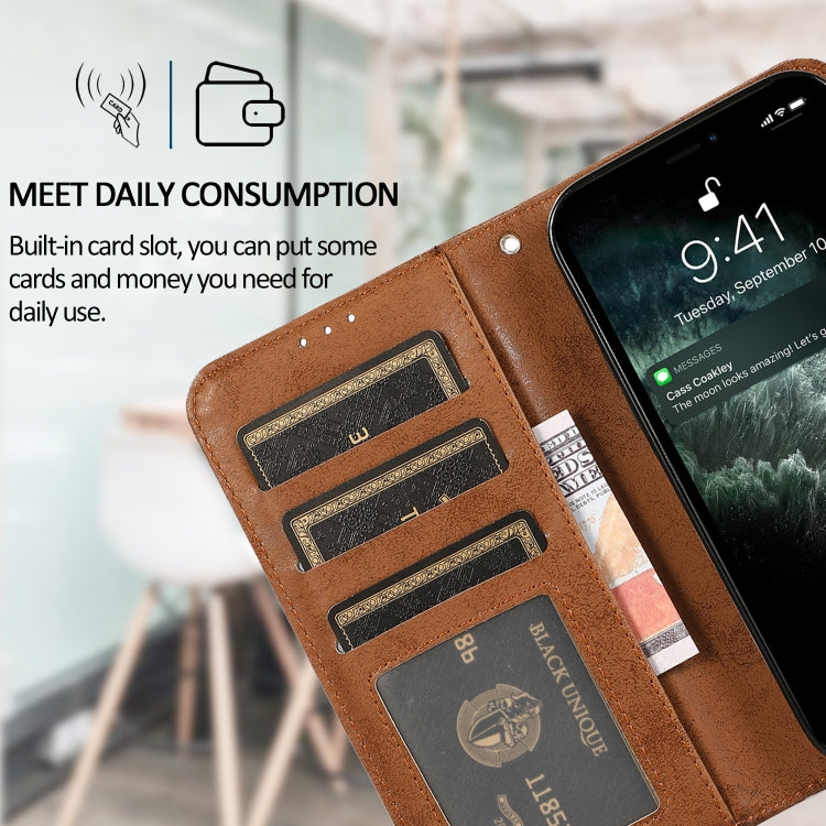 For iPhone 13 Retro 2 in 1 Detachable Horizontal Flip Leather Case with Card Slots & Wallet
