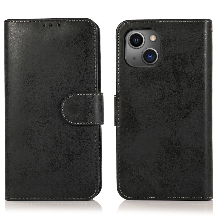 For iPhone 13 Retro 2 in 1 Detachable Horizontal Flip Leather Case with Card Slots & Wallet