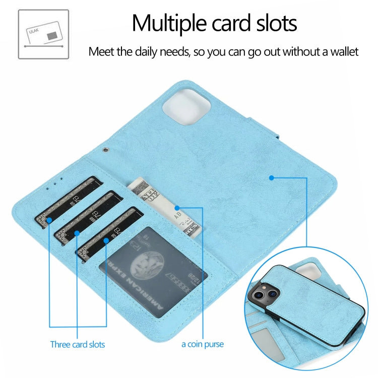 For iPhone 13 mini Retro 2 in 1 Detachable Horizontal Flip Leather Case with Card Slots & Wallet For  iPhone 13 Mini