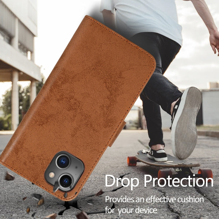 For iPhone 13 mini Retro 2 in 1 Detachable Horizontal Flip Leather Case with Card Slots & Wallet For  iPhone 13 Mini