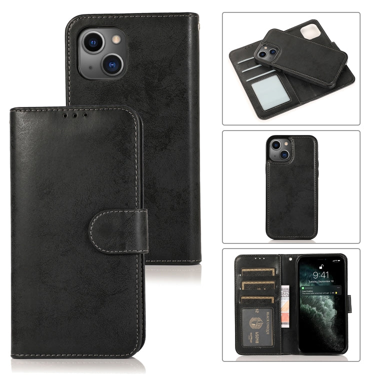 For iPhone 13 Pro Max Retro 2 in 1 Detachable Horizontal Flip Leather Case with Card Slots & Wallet