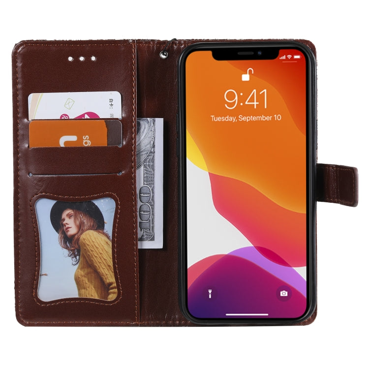 For iPhone 13 Pro Pressed Printing Rattan Flower Pattern Horizontal Flip PU Leather Case with Holder & Card Slots & Wallet & Photo Frame