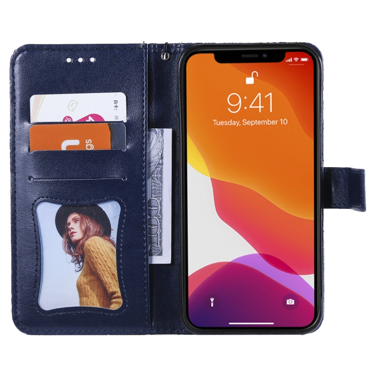 For iPhone 13 Pro Pressed Printing Rattan Flower Pattern Horizontal Flip PU Leather Case with Holder & Card Slots & Wallet & Photo Frame