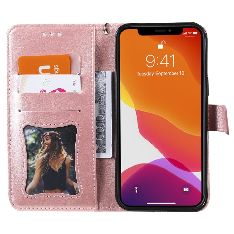 For iPhone 13 Pro Pressed Printing Rattan Flower Pattern Horizontal Flip PU Leather Case with Holder & Card Slots & Wallet & Photo Frame
