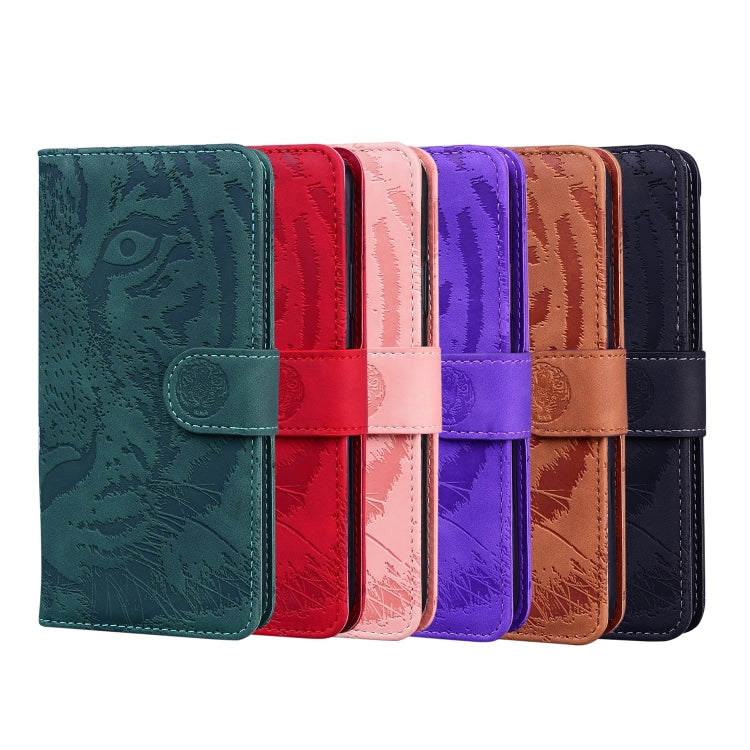 For iPhone 13 mini Tiger Embossing Pattern Horizontal Flip Leather Case with Holder & Card Slots & Wallet